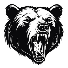Fototapeta premium roaring bear looking directly at the camera