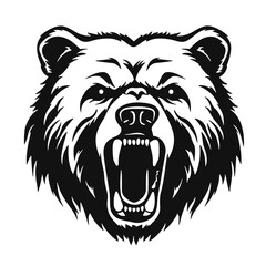 roaring bear looking directly at the camera