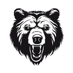 roaring bear looking directly at the camera