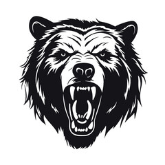 roaring bear looking directly at the camera