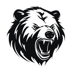 roaring bear looking directly at the camera