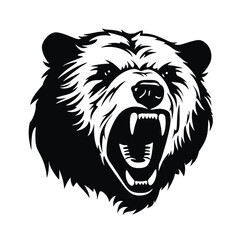 Fototapeta premium roaring bear looking directly at the camera