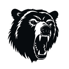 roaring bear looking directly at the camera