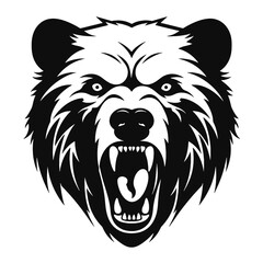 roaring bear looking directly at the camera