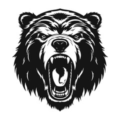 roaring bear looking directly at the camera