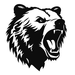 roaring bear looking directly at the camera