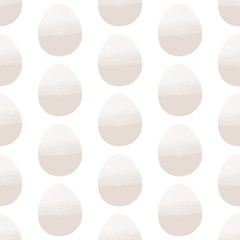 Seamless pattern with easter eggs, hand drawn illustration in watercolor style