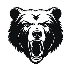 roaring bear looking directly at the camera