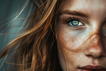 female facial features close-up, refined lines, sobaya structure, shape and ratio of various elements that make the face more attractive and aesthetic.