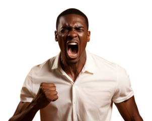 PNG Angry young man shouting adult shirt