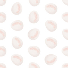 Seamless pattern with easter eggs, hand drawn illustration in watercolor style