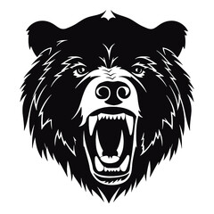 roaring bear looking directly at the camera