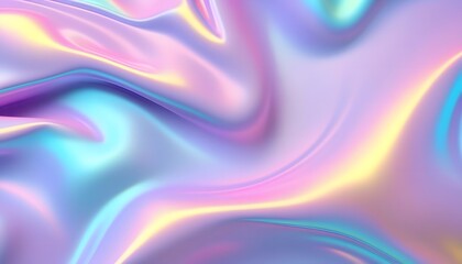 Seamless trendy iridescent rainbow foil texture. Soft holographic pastel unicorn marble background...
