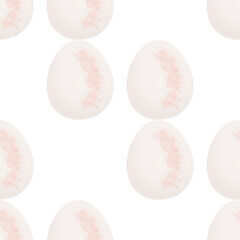 Seamless pattern with easter eggs, hand drawn illustration in watercolor style