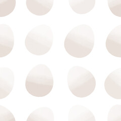 Seamless pattern with easter eggs, hand drawn illustration in watercolor style
