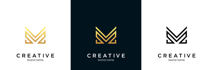 SM logo letter design on luxury background. MS logo monogram initials letter concept. SM icon logo design.