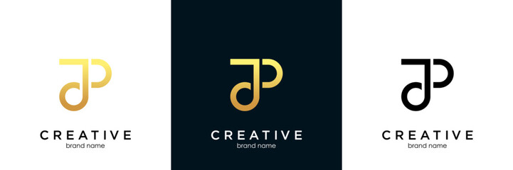P, J, J P, J P Letter Creative Minimal Abstract Unique logo