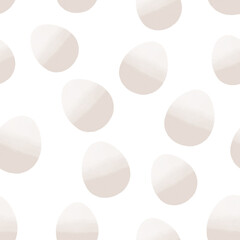 Seamless pattern with easter eggs, hand drawn illustration in watercolor style