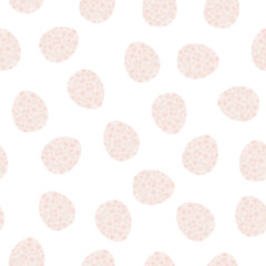 Seamless pattern with easter eggs, hand drawn illustration in watercolor style