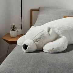 polar bear doll sleeping