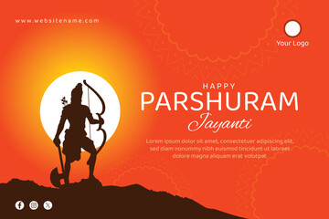 Lord parshuram jayanti vector illustration wishes greeting design