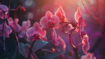 Beautiful pink orchid    phalaenopsis in the garden : Generative AI