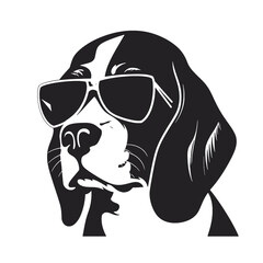 Beagle face silhouette