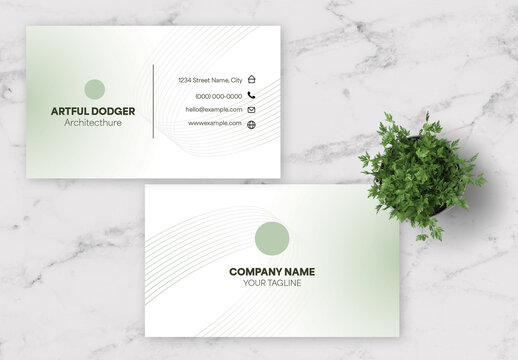 Green And White Modern Gradients BusinessCard