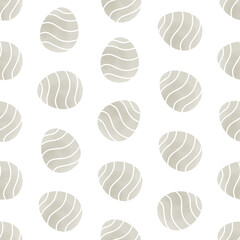 Seamless pattern with easter eggs, hand drawn illustration in watercolor style