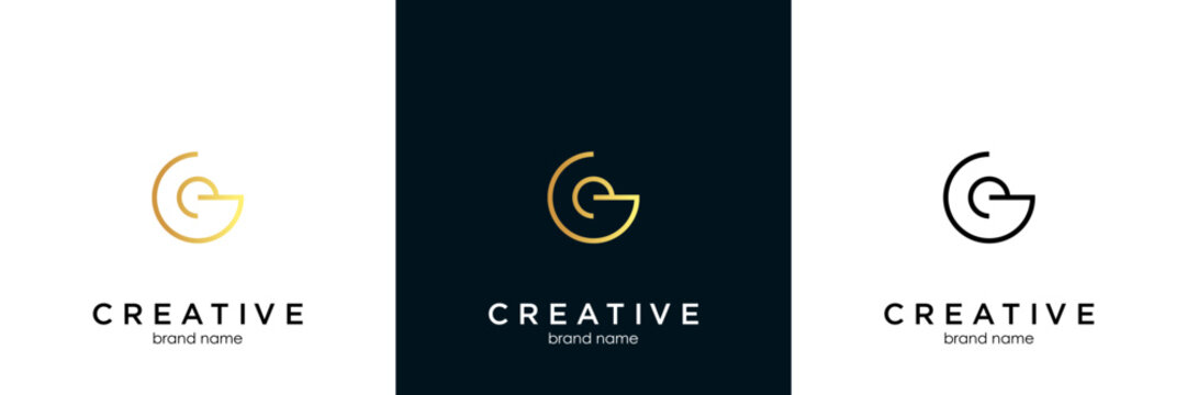 letter ge circle logo design vector illustration template
