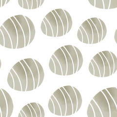 Seamless pattern with easter eggs, hand drawn illustration in watercolor style