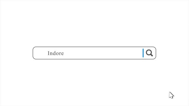 Indore in Search Animation. Internet Browser Searching