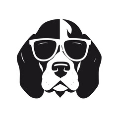 Cute beagle puppy cartoon, vector illustration