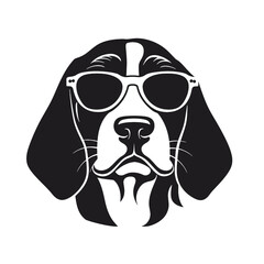 Cute beagle puppy cartoon, vector illustration