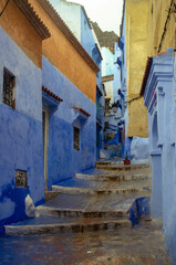 street in Blue city Morocco