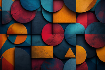 Fototapeta premium Geometric Shapes with Textural Finish in Contemporary Art
