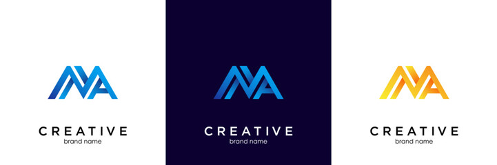 simple letter av geometric logo vector