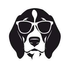 Beagle head icon. Cute puppy face. Dog emotion