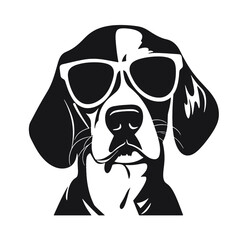 Beagle head icon. Cute puppy face. Dog emotion