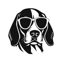 Beagle head icon. Cute puppy face. Dog emotion