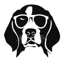 Beagle head icon. Cute puppy face. Dog emotion