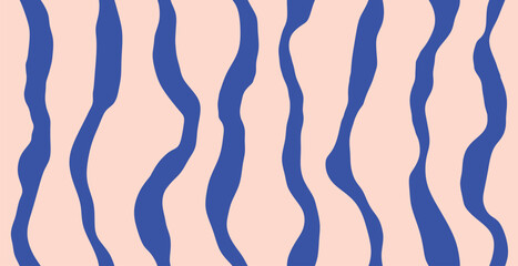 Hand drawn stripes waves line seamless pattern. 