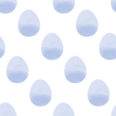 Seamless pattern with easter eggs, hand drawn illustration in watercolor style