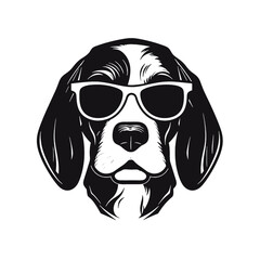 Beagle head icon. Cute puppy face. Dog emotion