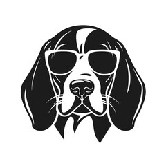 Beagle head icon. Cute puppy face. Dog emotion