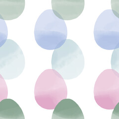 Seamless pattern with easter eggs, hand drawn illustration in watercolor style