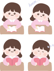 공부하는 어린이, 학생, studying