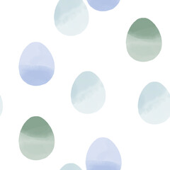 Seamless pattern with easter eggs, hand drawn illustration in watercolor style