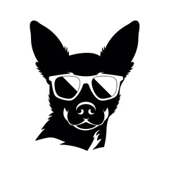  Chihuahua Silhouettes, Chihuahua Silhouettes Showcase, Chihuahua Silhouette Black and White - illustration