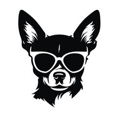 Fototapeta premium Chihuahua Silhouettes, Chihuahua Silhouettes Showcase, Chihuahua Silhouette Black and White - illustration